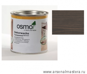 Прозрачная краска на основе цветных масел и воска для внутренних работ Osmo Dekorwachs Transparent Granitgrau 3118 Серый гранит 0,125л