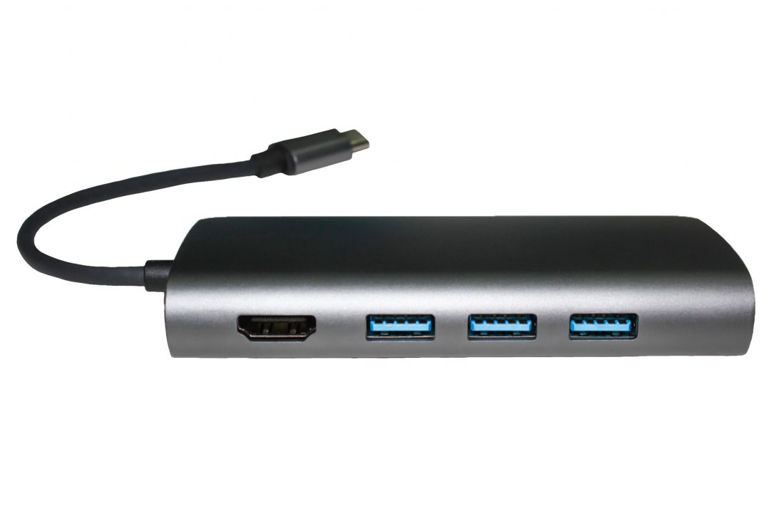 Хаб USB Type-C HDMI+3*USB3.1+USBC+CardReader+Ethernet