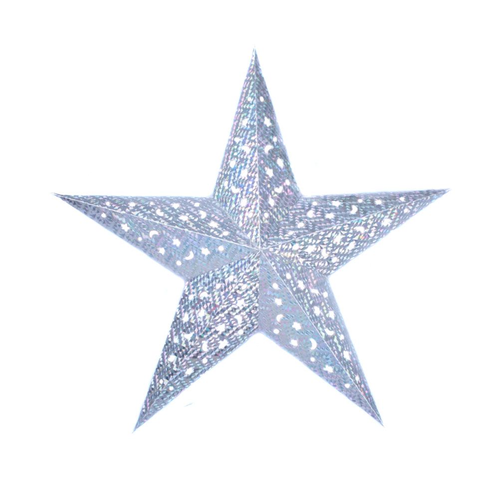Звезда серебряная голлографическая 60 см