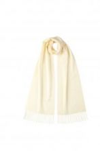 однотонный кашемировый шарф (100% драгоценный кашемир), цвет Белый, WHITE CLASSIC cashmere, высокая плотность 7.
