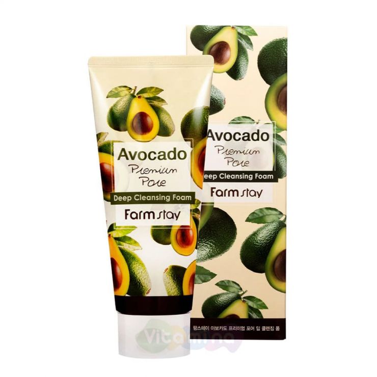 FarmStay Очищающая пенка с экстрактом авокадо Avocado Premium Pore Deep Cleansing Foam, 180 мл