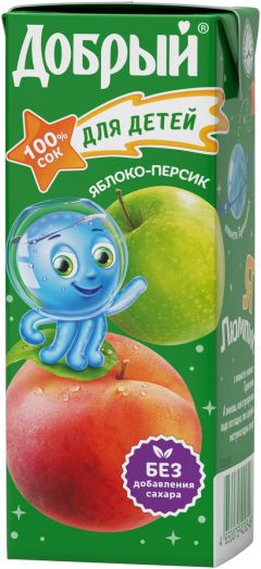 Сок Добрый 0,2л Персик/Яблоко