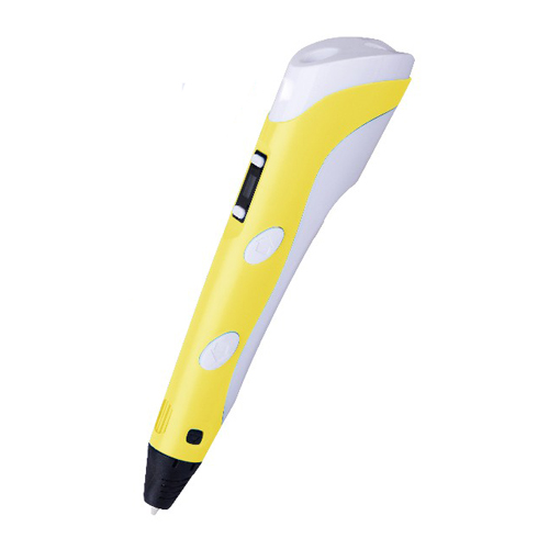 3D ручка c LCD дисплеем (3D Pen-2), цвет - жёлтый.