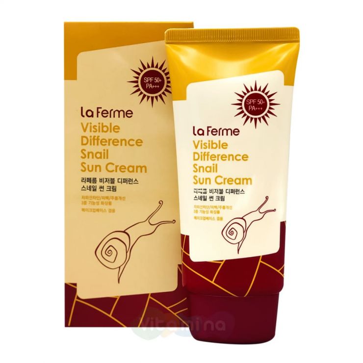FarmStay Солнцезащитный крем Visible Difference Snail Sun Cream SPF50/PA+++, 70 мл