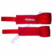 Бинт боксерский RONIN, красный, 300х2*5см, хлопок, с застежкой и липучкой.