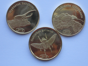 Жуки Набор монет Суматра 500 рупий 2019 (3 монеты )3 серия