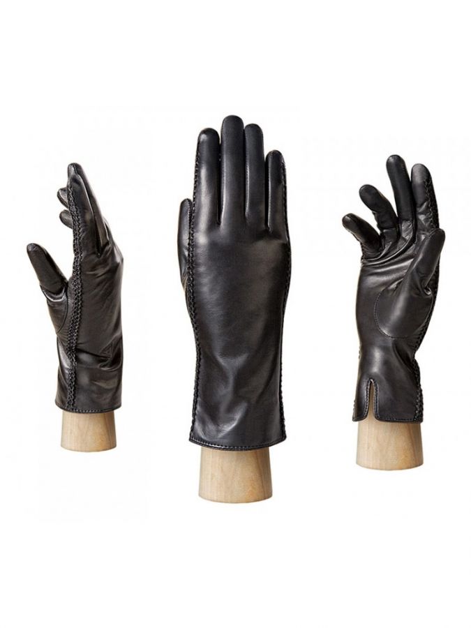 Черные перчатки на шерстяной подкладке ELEGANZZA GR00113494