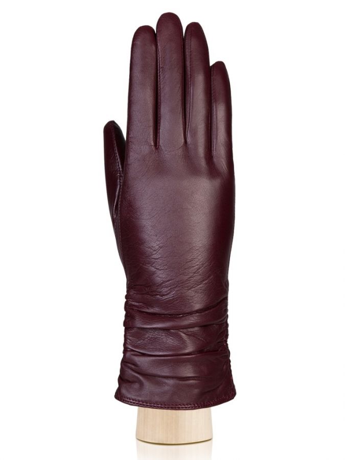 Кожаные перчатки со сборкой на манжете LABBRA GR01-00012884