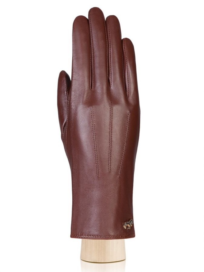 Коричневые кожаные перчатки LABBRA GR01-00014180