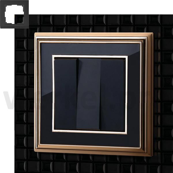 Рамка на 1 пост WL17-Frame-01 золото / черный