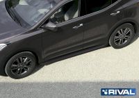 Порог-площадка "Premium-Black" Hyundai Santa Fe 2006-2010-2012