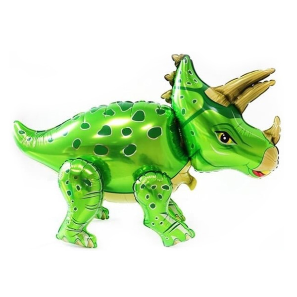 Динозавр Трицератопс зеленый ходячий шар фольгированный
