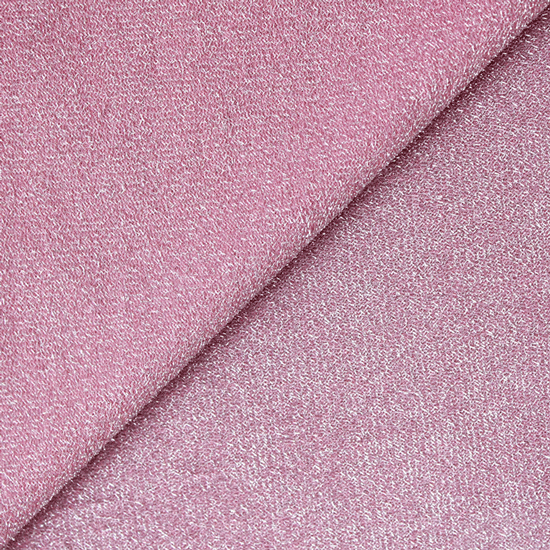 Лоскут трикотажной ткани кашкорсе Розовый с люрексом