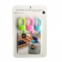 Силиконовый Хомут Lock-Shape Silicone Cable Tie, 3 шт, Форма Сердечко