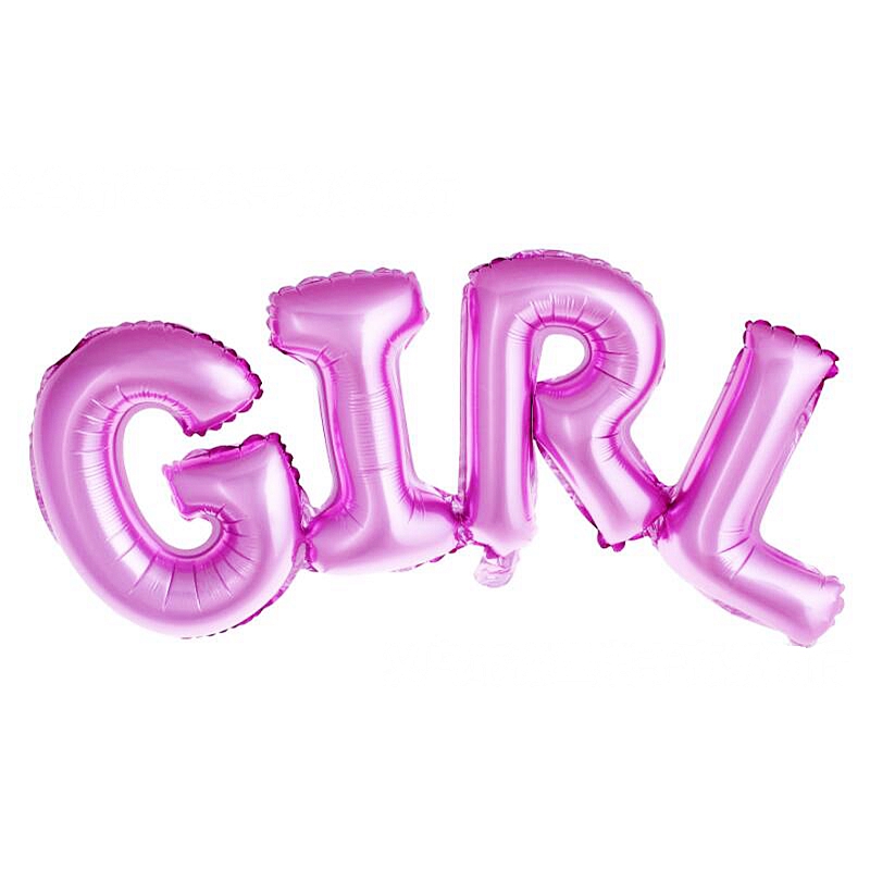 Слово GIRL розовое шар фольгированный с воздухом