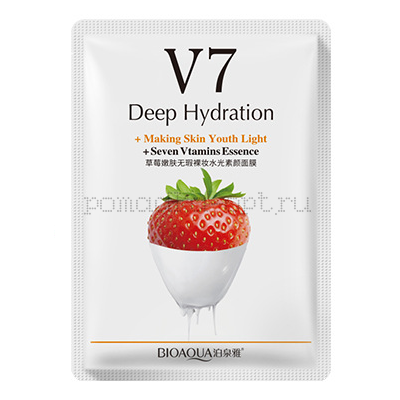 Оригинал Bioaqua  Маска для лицас экстрактом клубники V7 Deep Hydration 30g