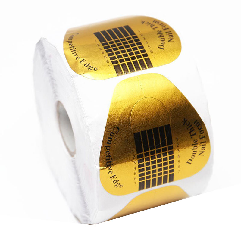 Формы для моделирования ногтей бумажные 500шт (золото,подкова)