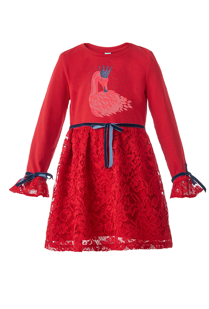 Платье красного цвета для девочки 3 лет