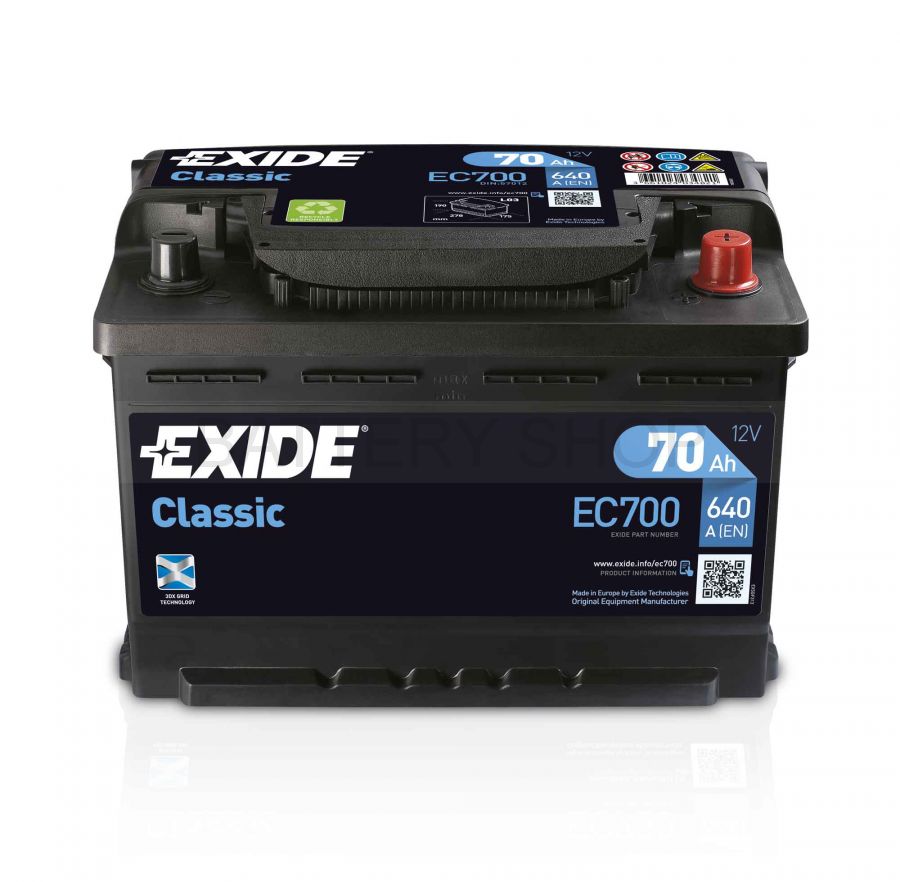 Exide Classic 70 Ah 640 A EC700