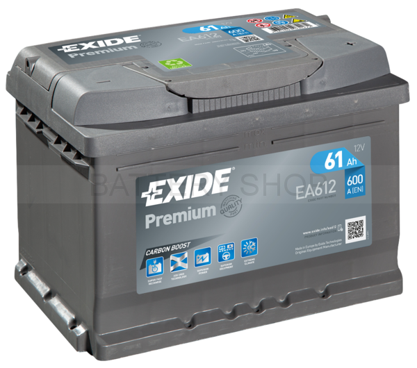 Exide Premium 61 Ah 600 A EA612
