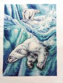 Схема для вышивания крестиком "Белые медведи". Отшив.