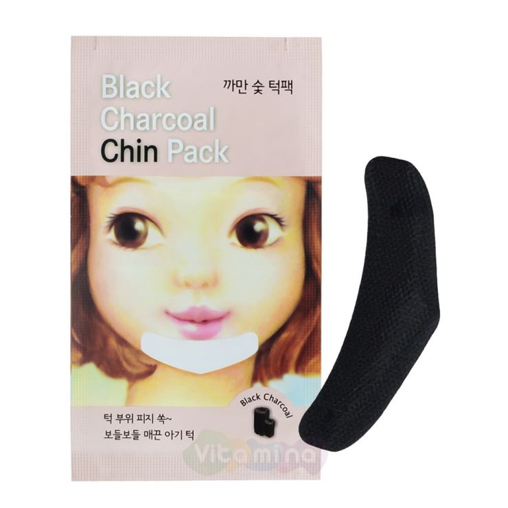 Etude House Очищающая полоска для подбородка Black Charcoal Chin Pack