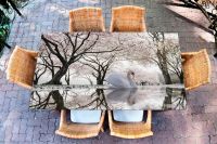 Наклейка на стол - Лебединое озеро | фотопечать Интерьерные наклейки