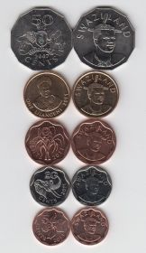 Свазиленд Набор 5 монет