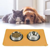 Противоскользящий коврик под миску Pet Supplies, 46х36 см, Цвет Желтый