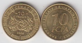 ЦАР 10 франков 2006 UNC-XF