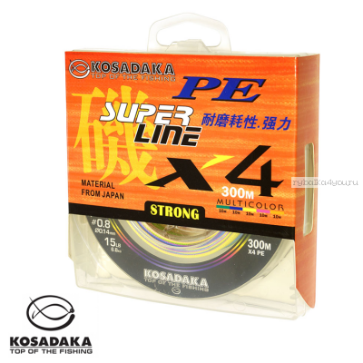 Шнур Kosadaka Super Line PE X4 300 м / цвет: Multicolor