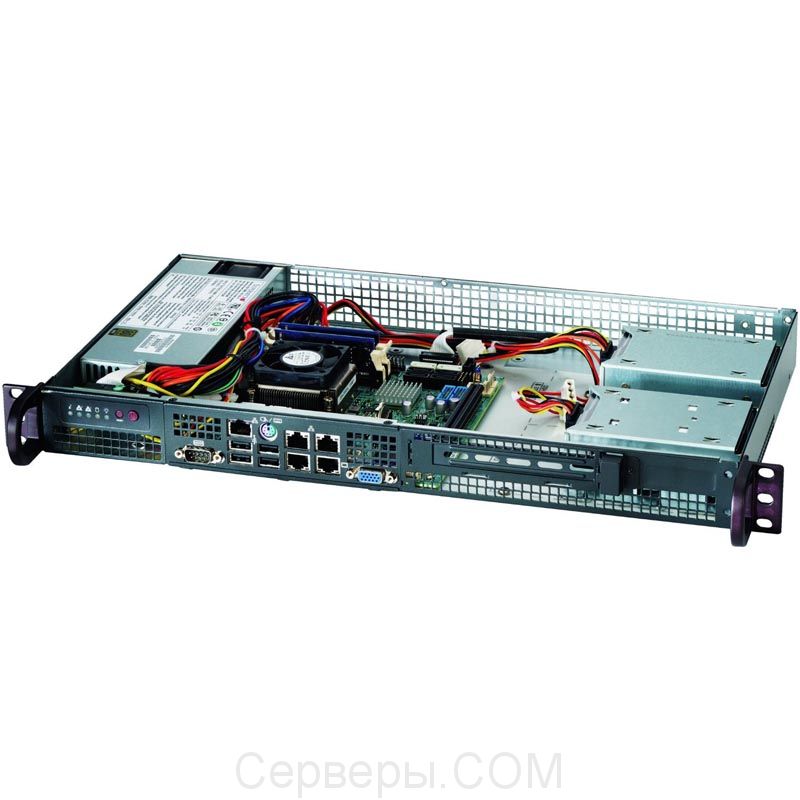 Корпус Supermicro SuperChassis 505-203B Rack 200Вт Чёрный 1U, CSE-505-203B