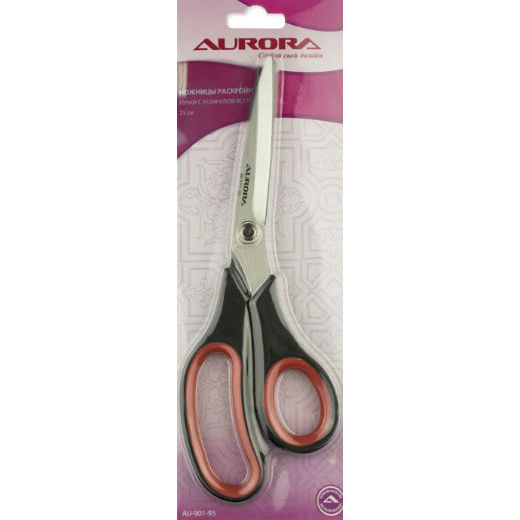 Ножницы AURORA раскройные с резиновыми вставками 25см арт. AU 901-95