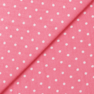Ткань хлопок  горошек на розовом  50x40