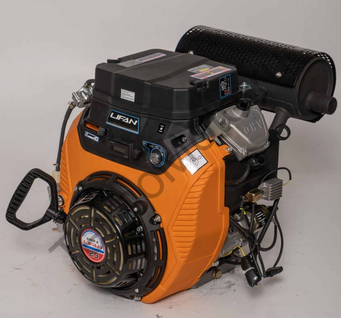 Бензиновый двухцилиндровый двигатель Lifan LF2V80F-A, 29 л.с. D25, 3А .
