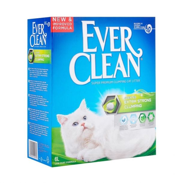 Наполнитель для кошек Ever Clean нейтрализует сильные запахи зеленая полоска 10л