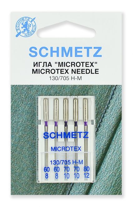 Иглы Schmetz микротекс, набор №60-80 (5шт.)