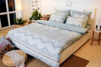 Постельное белье из фланели Северная легенда голубая, ASHGABAD TEXTILE