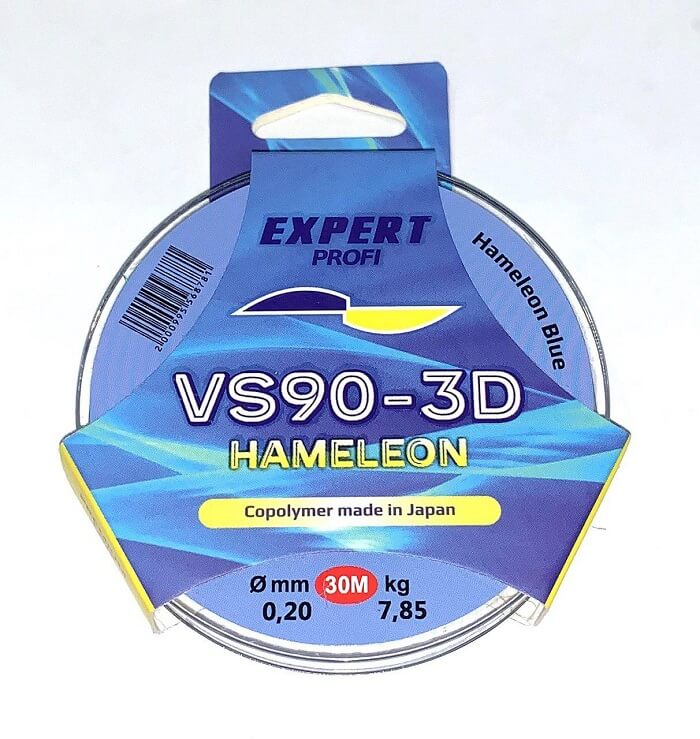 Леска хамелеон Expert Profi голубая VS90-3D 0,10 мм 30 М