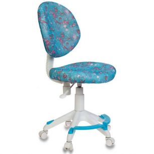 Кресло детское Бюрократ KD-W6-F/AQUA голубой марки сетка (пластик белый)