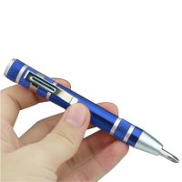 Карманная Отвертка В Виде Ручки 8 in 1 Precision Pocket Screwdriver, Цвет Синий