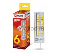 Лампа сд LED-JCD-VC 6Вт 230В G4 3000К 540лм IN HOME