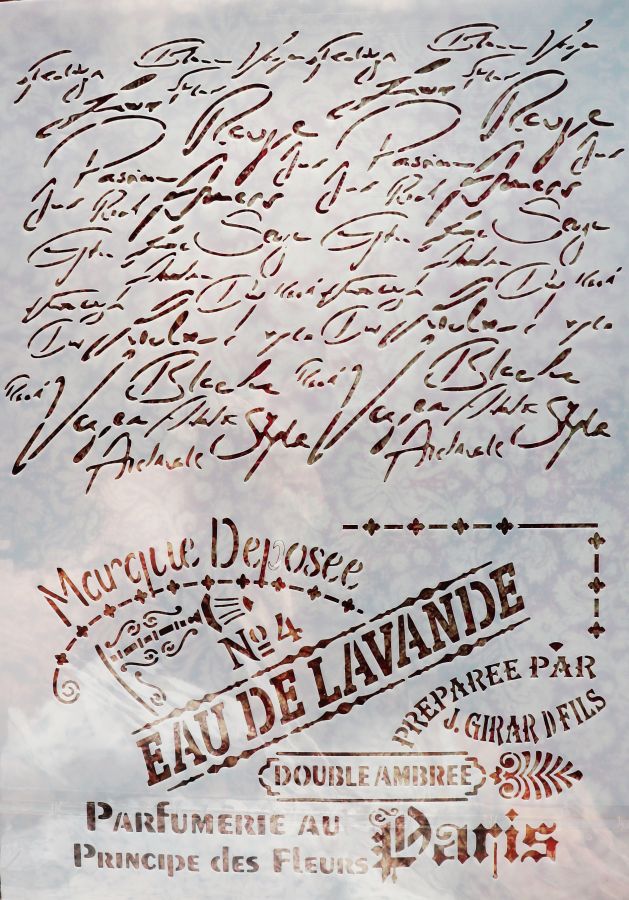 Трафарет для творчества, Eau de lavande, 29*21 см