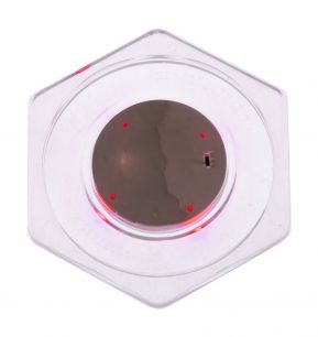 Шайба для аэрохоккея LED «Atomic Top Shelf» (прозрачная, шестигранная, красный светодиод) D74 mm