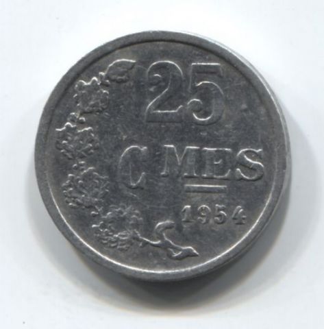 25 сантимов 1954 года Люксембург