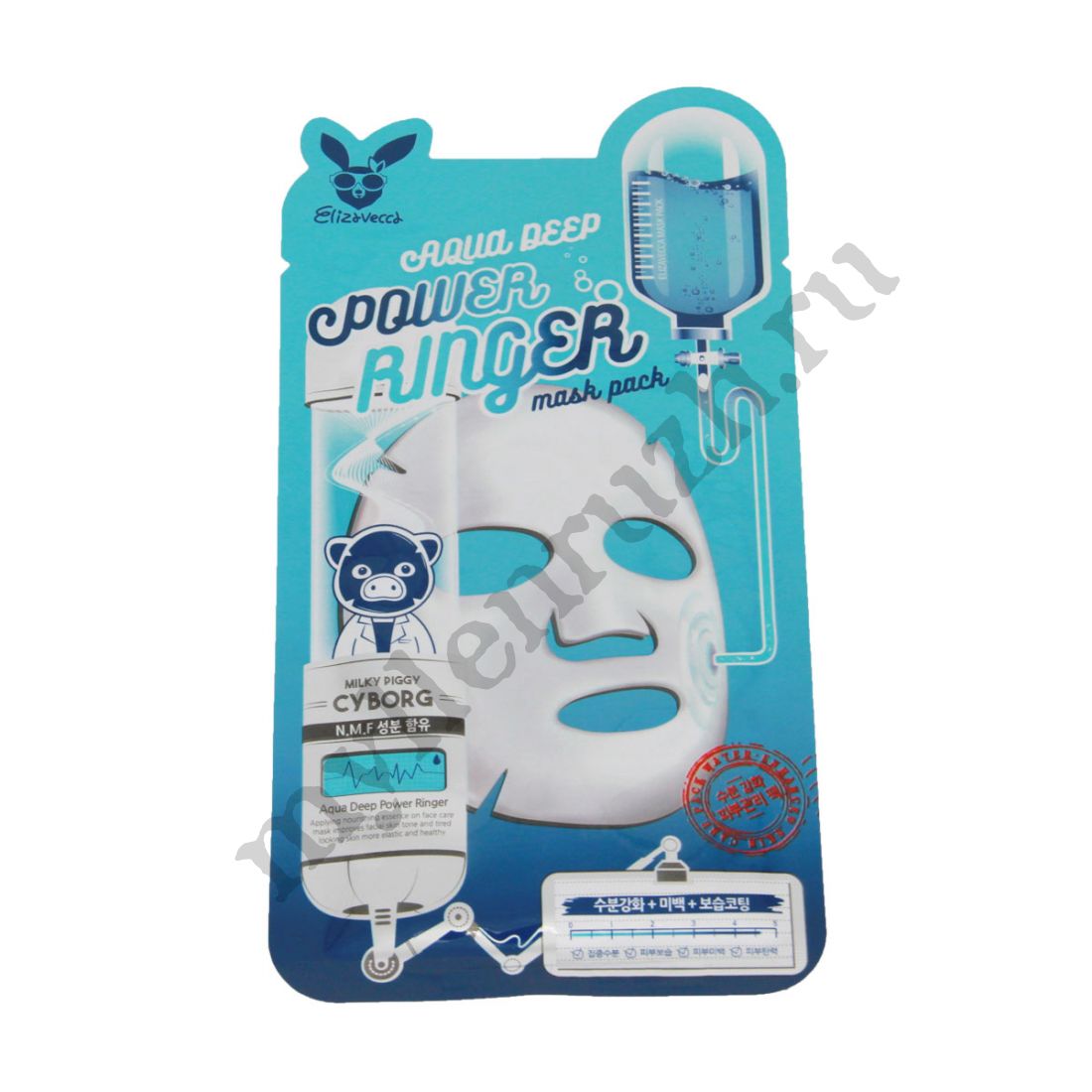 Тканевая маска для лица Elizavecca Face Care Aqua Deep Power Ringer увлажняющая для сухой кожи 23 мл