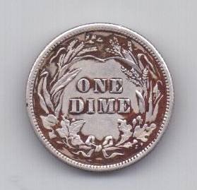 1 дайм 1909 года AUNC США