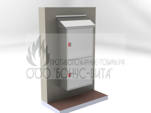 Шкаф пожарный ШП-К2-О2Н (ШПК-320-12НЗ) с козырьком из нержавеющей стали AISI 304, ЕВРО