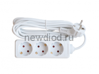 Удлинитель 3G-3-SMART трехместный 10А с заземлением 3м 8333 IN HOME