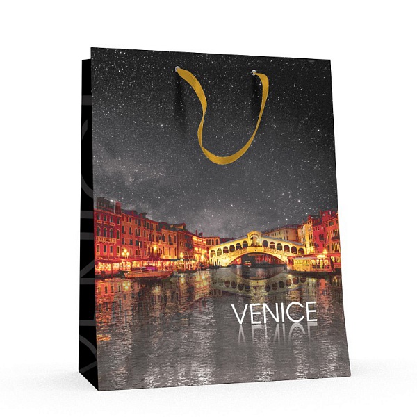 Вертикальный подарочный пакет "Венеция", L (А4)
